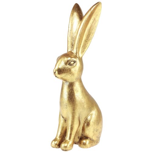 Floristik24 Dekorativ påskhare Guld Påskdekoration Kanin Sitter Antik H36cm