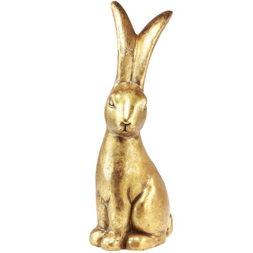 Floristik24 Dekorativ påskhare Guld Påskdekoration Kanin Sitter Antik H50cm