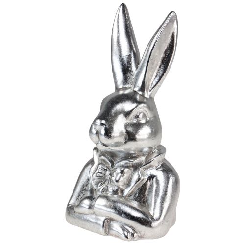 Artikel Dekorativ påskhare Silver Keramik Dekorativ kaninbyst H23cm