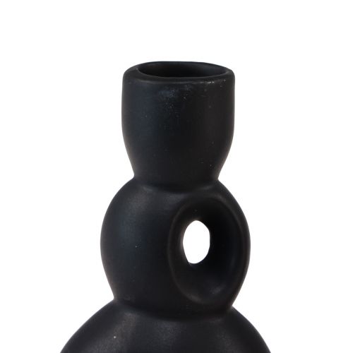 Artikel Ljushållare Keramisk Ljusstake Svart H13cm 2 St