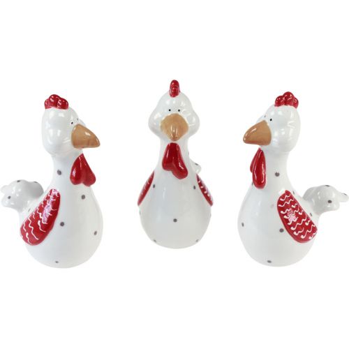 Artikel Dekorativa kycklingar Påskdekoration figurer keramik dekoration 15cm 3st