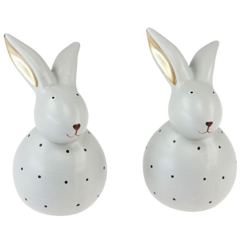 Floristik24 Påskhare dekorativa figurer kaniner med prickmönster 17cm 2st