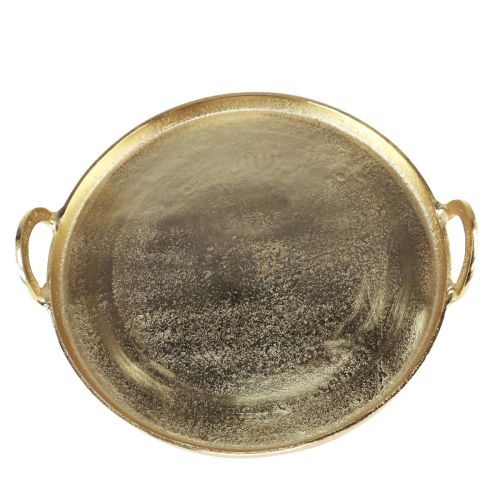 Artikel Bricka rund guldmetallbricka med handtag 38×35×6,5cm