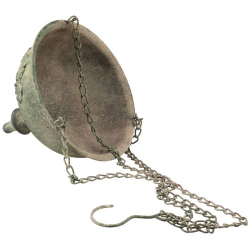 Floristik24 Dekorativ metallskål för upphängning av antikgrön rost Ø20cm