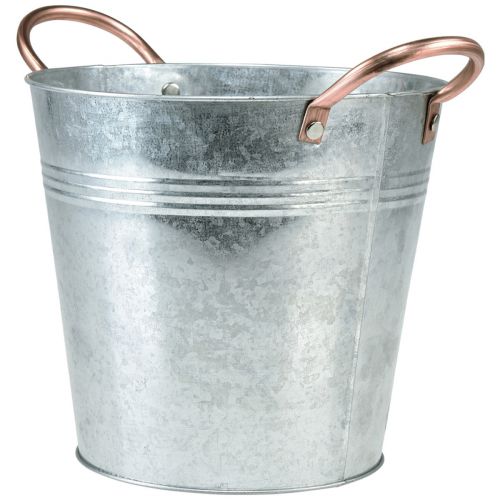 Floristik24 Blomkruka med handtag hink metalldekor Ø30cm H27,5cm