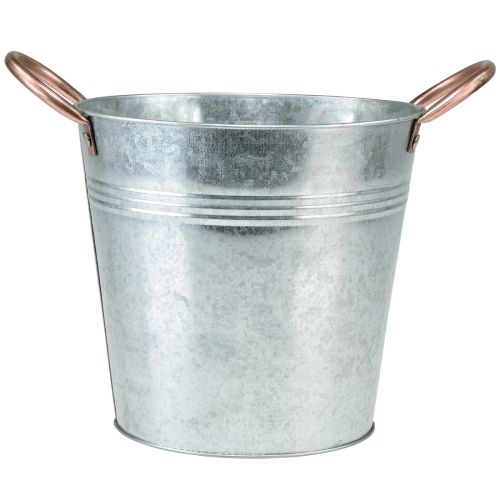 Floristik24 Blomkruka med handtag metall hink planter Ø25cm H21cm