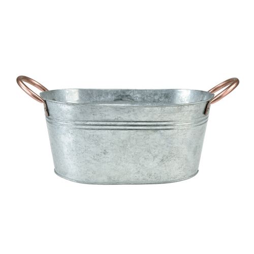 Floristik24 Blomskål med handtag metallskål tvåfärgad 23×15,5×10,5cm