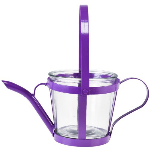 Artikel Lykta glas dekorativ vattenkanna metall lila Ø14cm H13cm