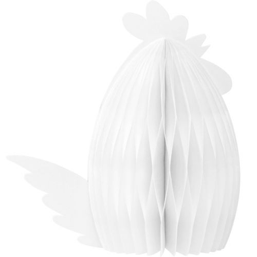 Floristik24 Dekorativ kycklingbikakepapper dekorationsfigur vit 28,5x15,5x30cm