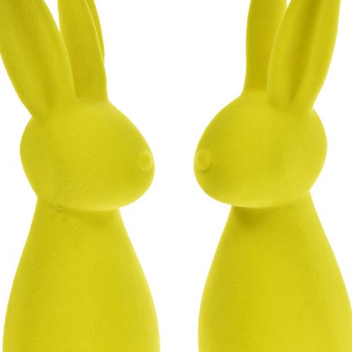 Artikel Flockade kaniner Påskharar gulgröna 8×10×29cm 2st