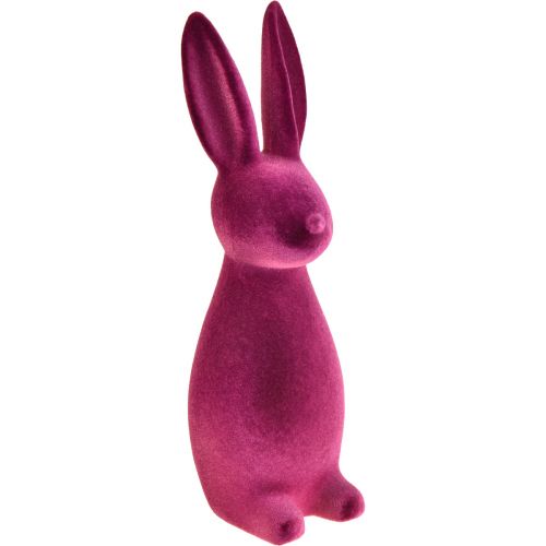 Flockad kanin påskhare-dekoration – 2:a valet – Violett 15×15,5×47 cm