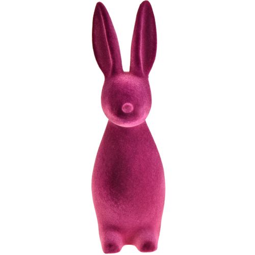 Floristik24 Flockad kanin påskhare-dekoration – 2:a valet – Violett 15×15,5×47 cm