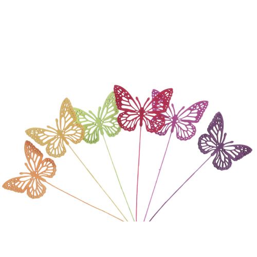 Artikel Vårdekoration blompluggar trä dekorativa fjärilar 28cm 18st