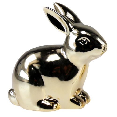 Artikel Keramiska kaniner guld kanin sittande metall look 8,5cm 3st