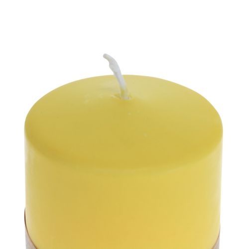 Floristik24 Pelarljus gul citron Wenzelljus RENA ljus 90×70mm