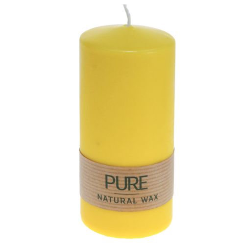 Floristik24 Pelarljus gul citron Wenzelljus RENA ljus 130×60mm