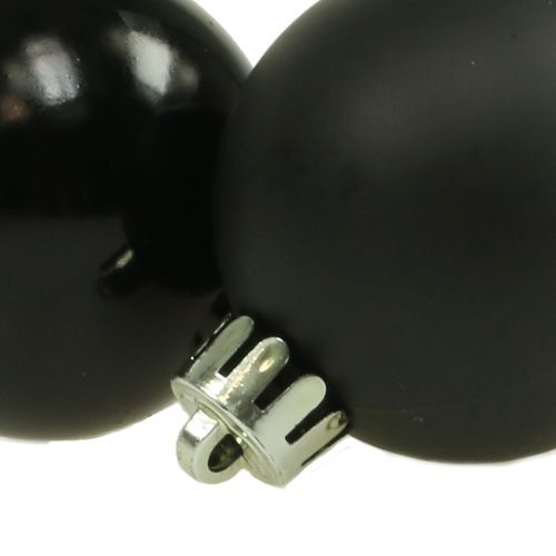 Floristik24 Julkula plast Ø4cm svart 16 st