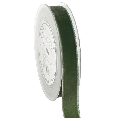 Floristik24 Sammetsband grönt dekorationsband sammet presentband B20mm L10m