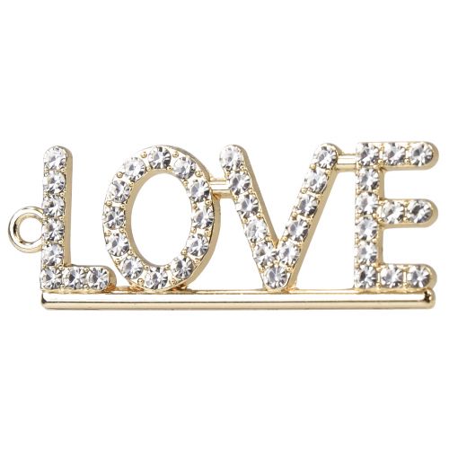 Artikel Alla hjärtans dag dekorativt hänge Love metall silver 4cm 12st