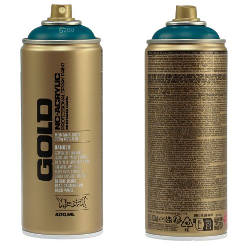 Artikel Sprayfärg Spray Bensin Montana Guld Blå Matt 400ml