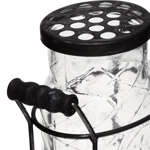 Artikel Glasvas med lock, flaskhållare 16,5×8,5×18,5cm