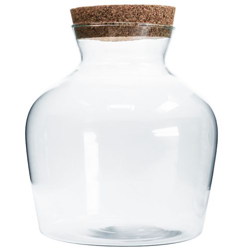 Floristik24 Dekorglas med kork Dekorativ vas med lock H25cm Ø24cm