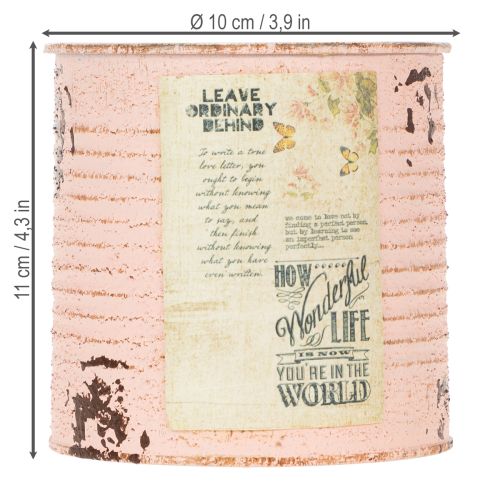 Artikel Blomkruka dekorativ burk laxfärgad metall sommardekoration Ø11cm H10.5cm