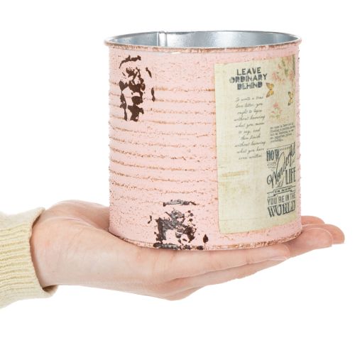 Artikel Blomkruka dekorativ burk laxfärgad metall sommardekoration Ø11cm H10.5cm