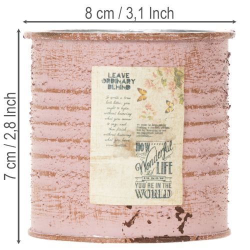 Artikel Blomkruka dekorativ plåt rund antik ros metallplanter Ø8cm H7,5cm