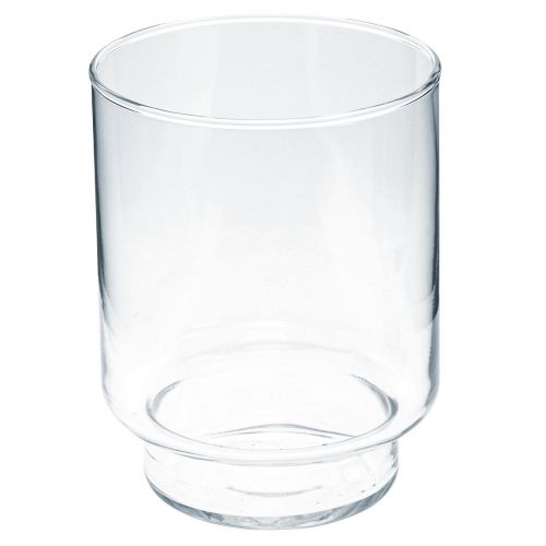 Floristik24 Glasvas med fot blomvas glasdekoration vintage H15cm Ø11cm