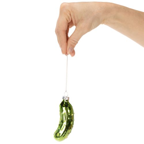 Glasjulgurka, julgransprydnad för upphängning, 7 cm, 4 stycken | Floristik24.se