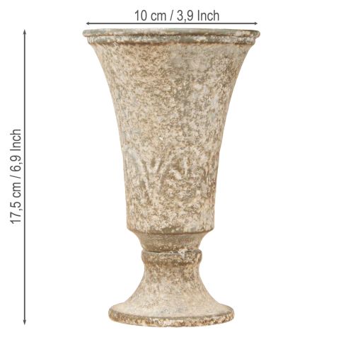 Artikel Kalk Metall Dekorationskopp Antik Design Ø11cm H17,5cm