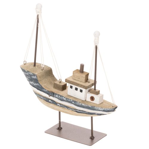 Skeppsdekoration, maritim stil, trä med stativ, 20 cm köpa | Floristik24.se
