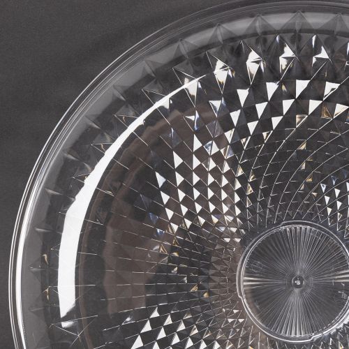 Dekorativ genomskinlig rund skål med fot, 32 cm | Floristik24.se