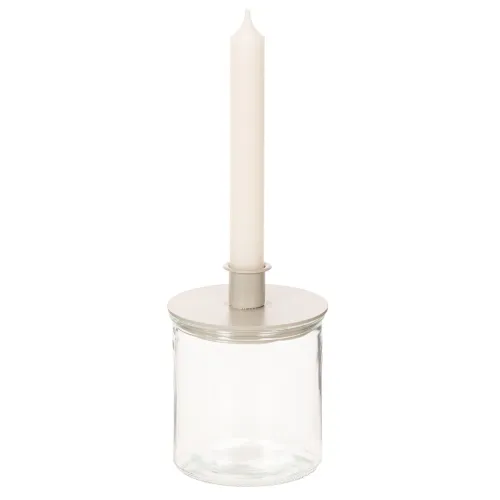 Glasljushållare, rund, klarglas, mångsidig, 12 cm, 2 stycken | Floristik24.se
