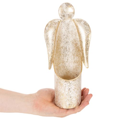 Ljusstake ängelfigur guld festlig dekoration 27cm | Floristik24.se