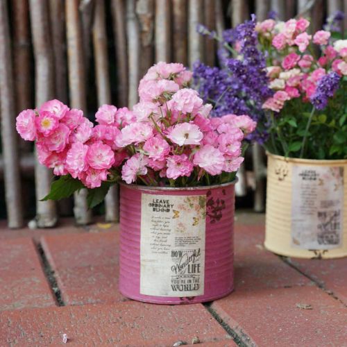 Artikel Dekorativ plåt, shabby chic-stil, metall, Ø11 cm H10,5 cm, olika färger