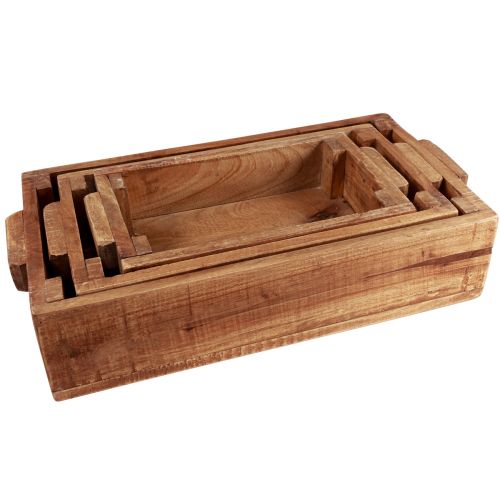 Artikel Låda för plantering av träkruka 48,5/40,5/32,5 cm set om 3