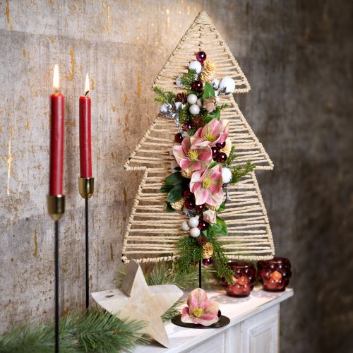 Floristik24 DIY box Julbordsdekoration gran raffia H60cm