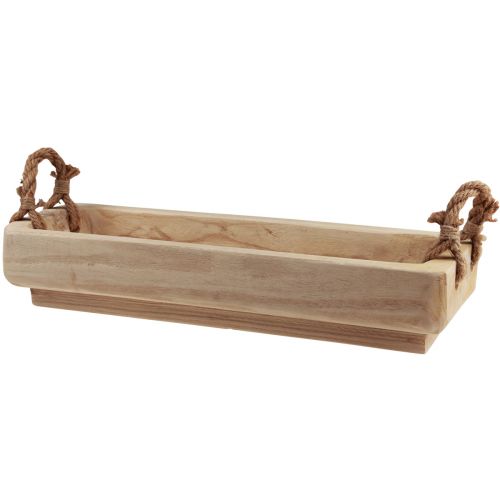 Floristik24 Växtlåda träskål fyrkantig Paulownia natur 57,5×18cm×18m