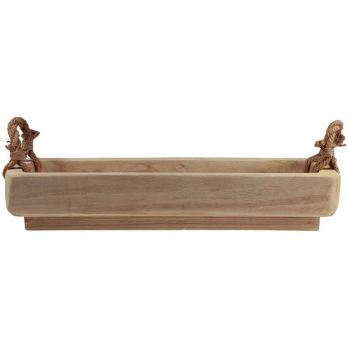 Floristik24 Växtlåda träskål fyrkantig Paulownia natur 57,5×18cm×18m