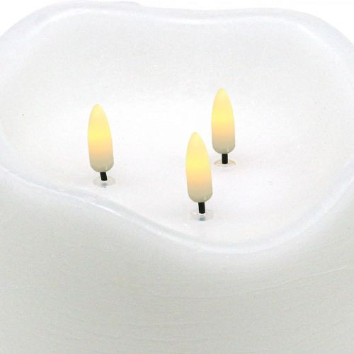 Floristik24 LED ljus stort vax vitt för batteritimer Ø14,5cm H15cm