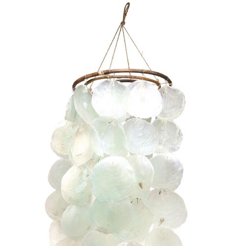 Floristik24 Capiz vindspel hängande dekoration skaldekor grön Ø29cm 160cm