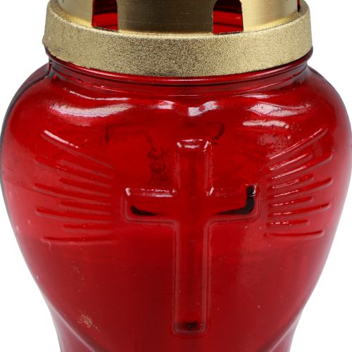Floristik24 Gravljus glas glas hjärta rött minnesljus B8cm H16,5cm 6 st