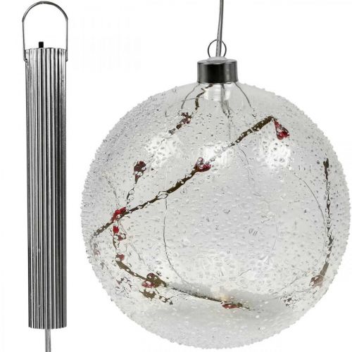 Artikel LED julkula glas ljuskedja hjärtan Ø15cm