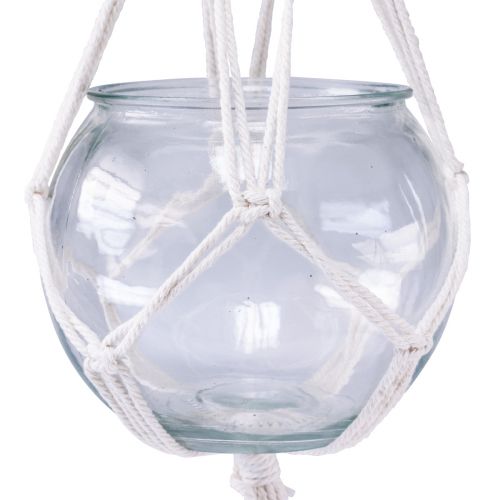Artikel Makrame hängande korg glas dekorativ vas rund Ø13,5cm
