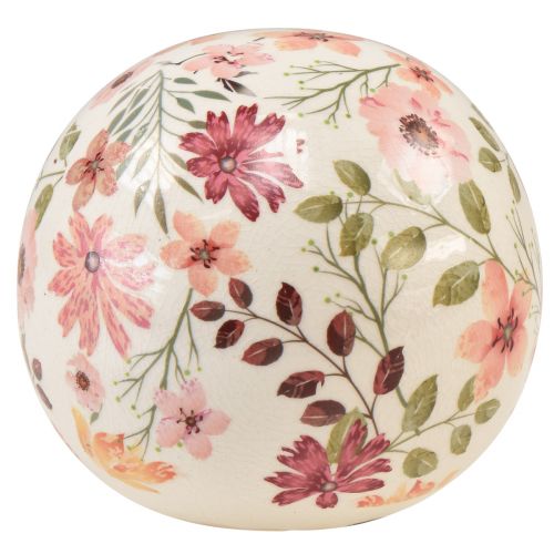 Floristik24 Keramikkula med blommor keramik dekorativ lergods 12cm