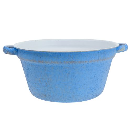 Artikel Dekorativ skålplanter blå metalldekoration shabby Ø17cm H8,5cm