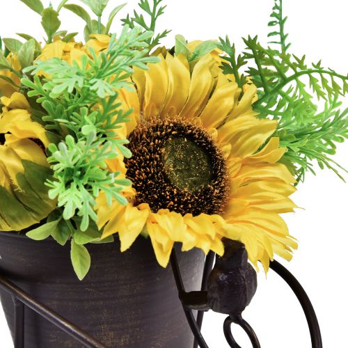 Floristik24 Solros konstgjorda blomsterarrangemang skottkärra 30cm