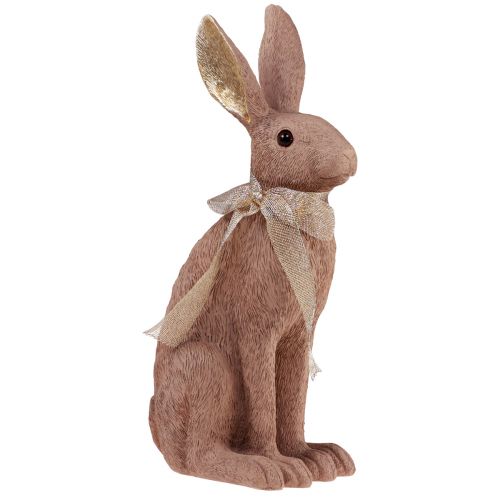 Floristik24 Påskhare dekoration kanin med rosett brun dekoration påsk 35cm